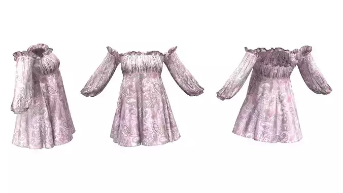 Off Shoulder Peasant Dress V2