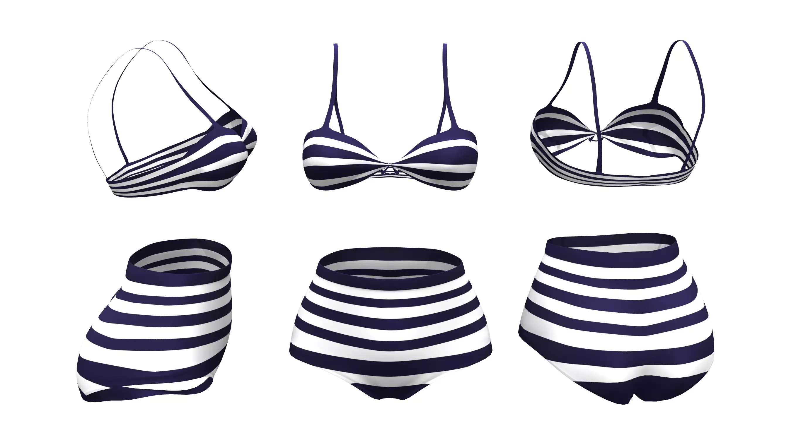 High Waist Low-poly 3D model