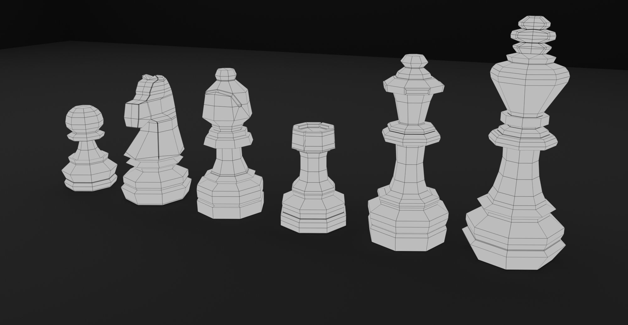 Chess pieces Free Free low-poly 3D model_7