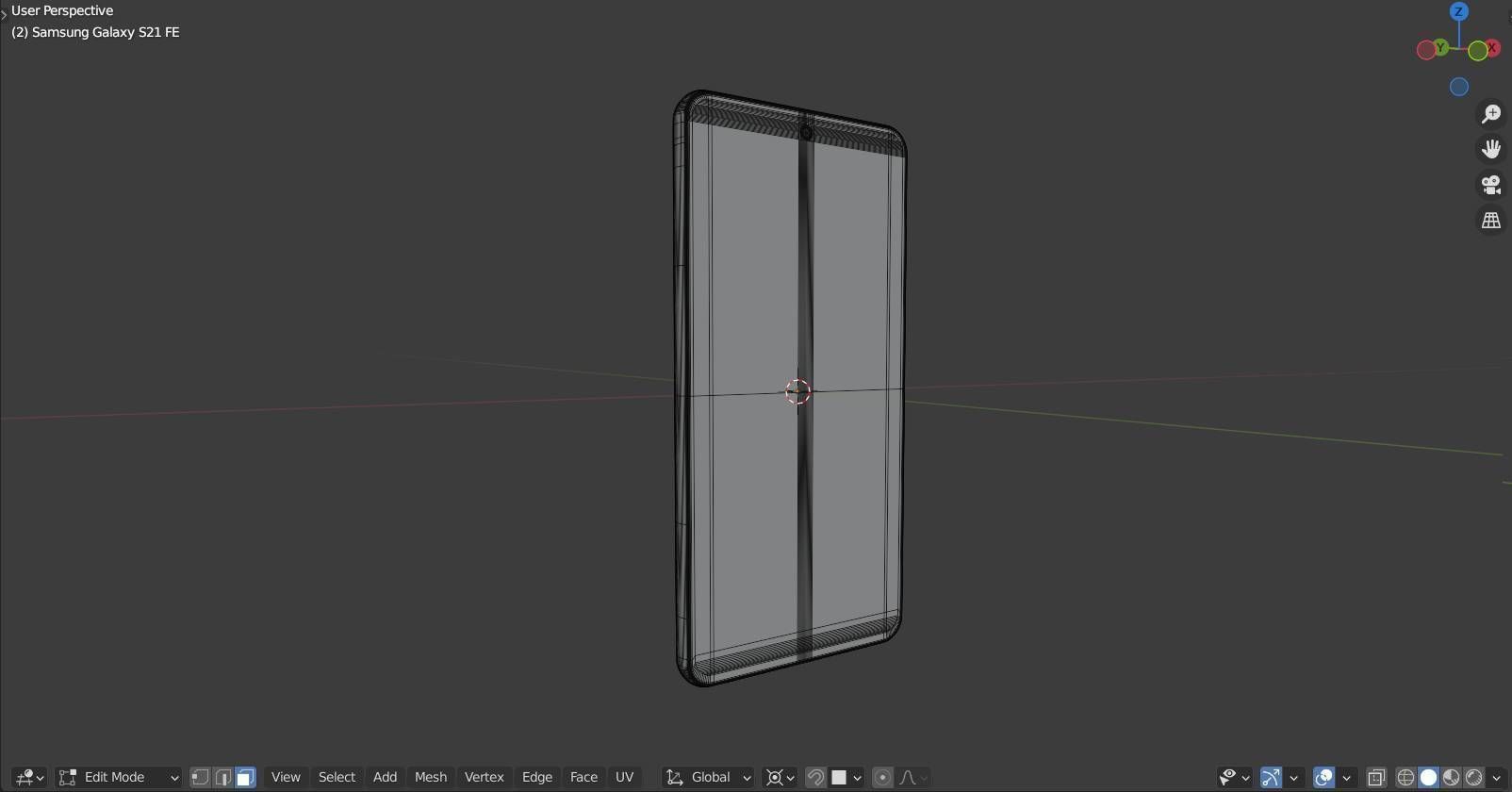 Samsung Galaxy S21 FE 5G in Official Colors Low-poly 3D model_5