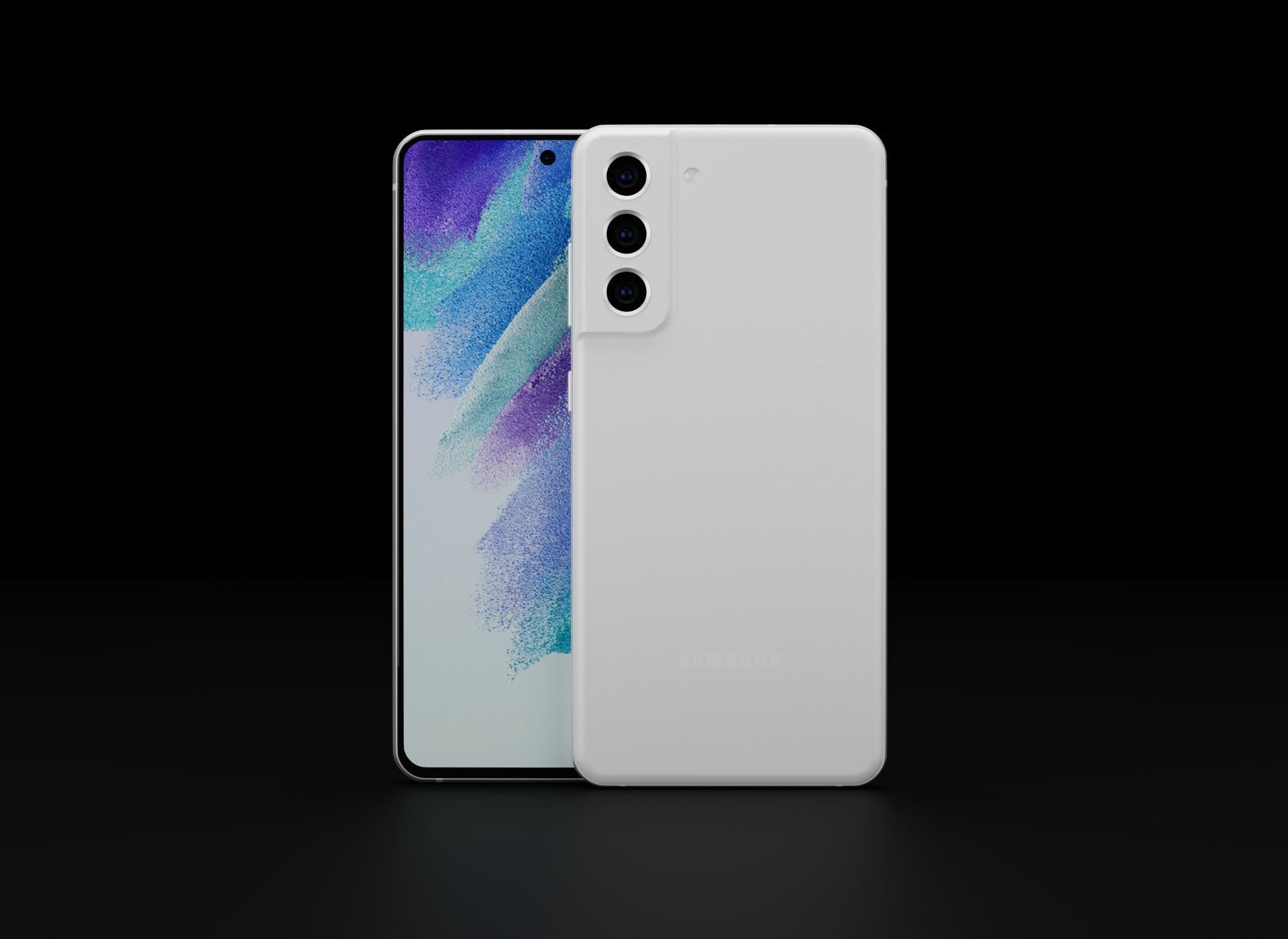 Samsung Galaxy S21 FE 5G in Official Colors Low-poly 3D model_3