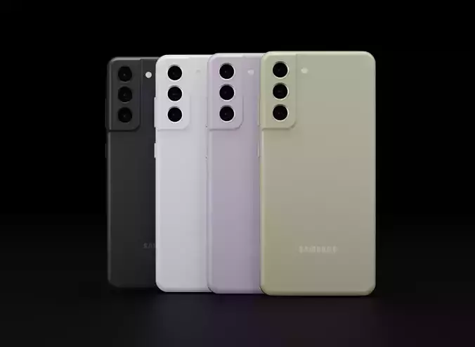 Samsung Galaxy S21 FE 5G in Official Colors Low-poly 3D model