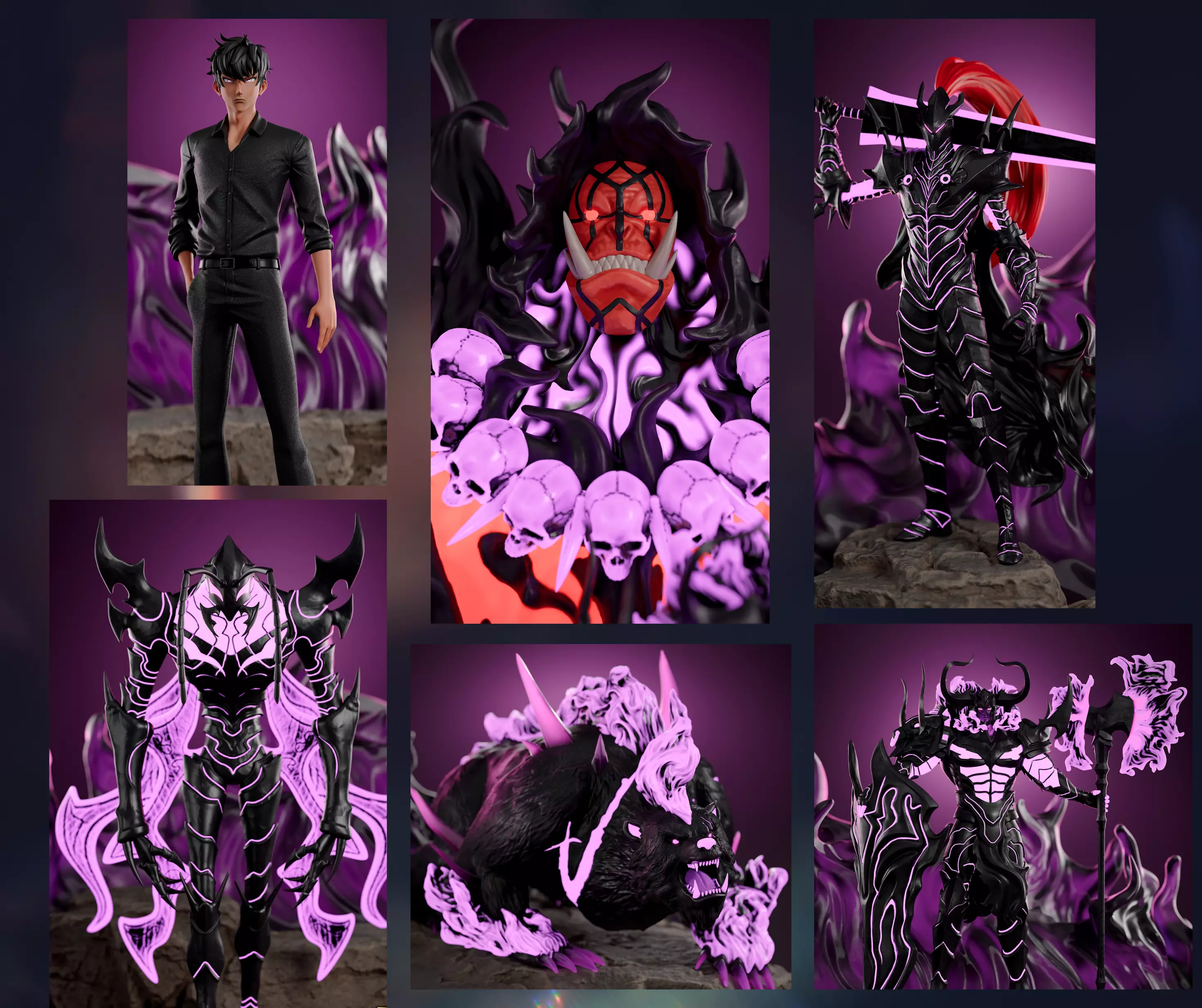 Solo leveling Diorama Archivos STL impresion 3D 3D print model_2