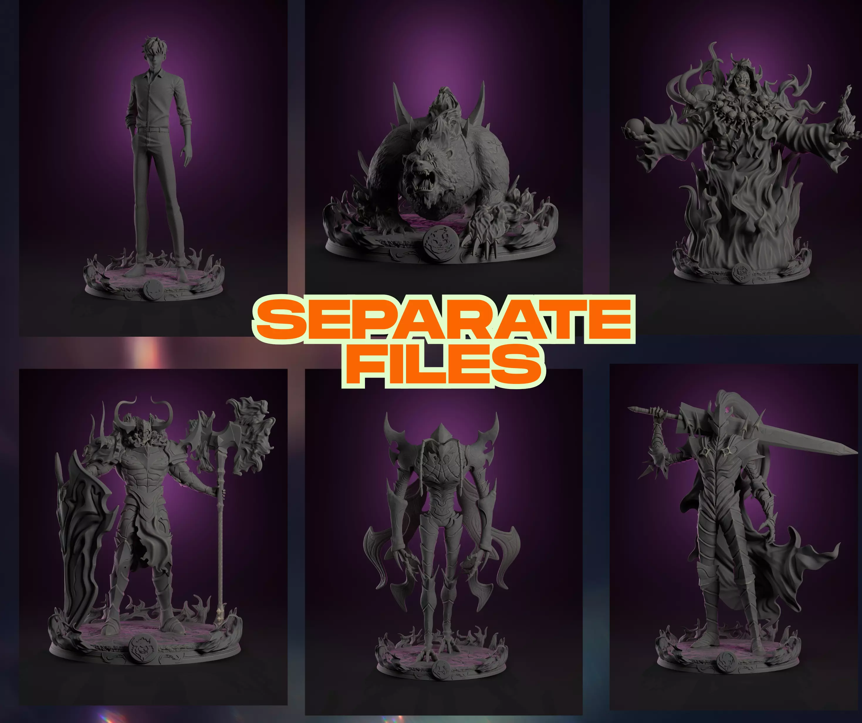 Solo leveling Diorama Archivos STL impresion 3D 3D print model_3