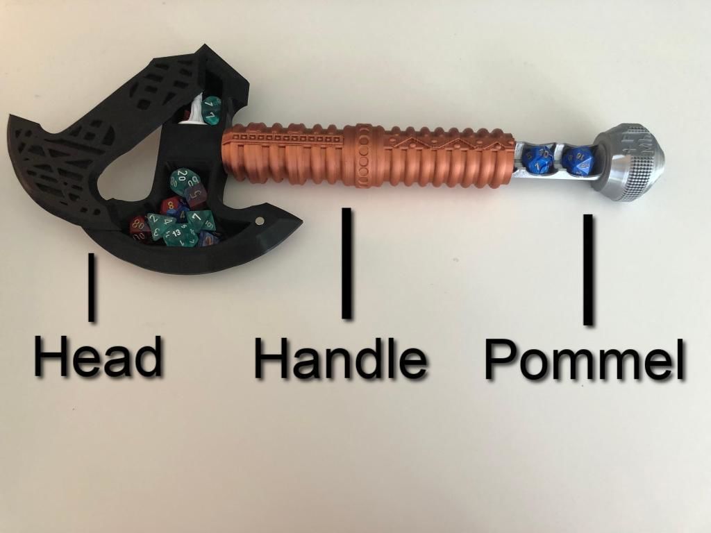 Dnd Dice Axe - Dungeons and Dragons 3D print model_9