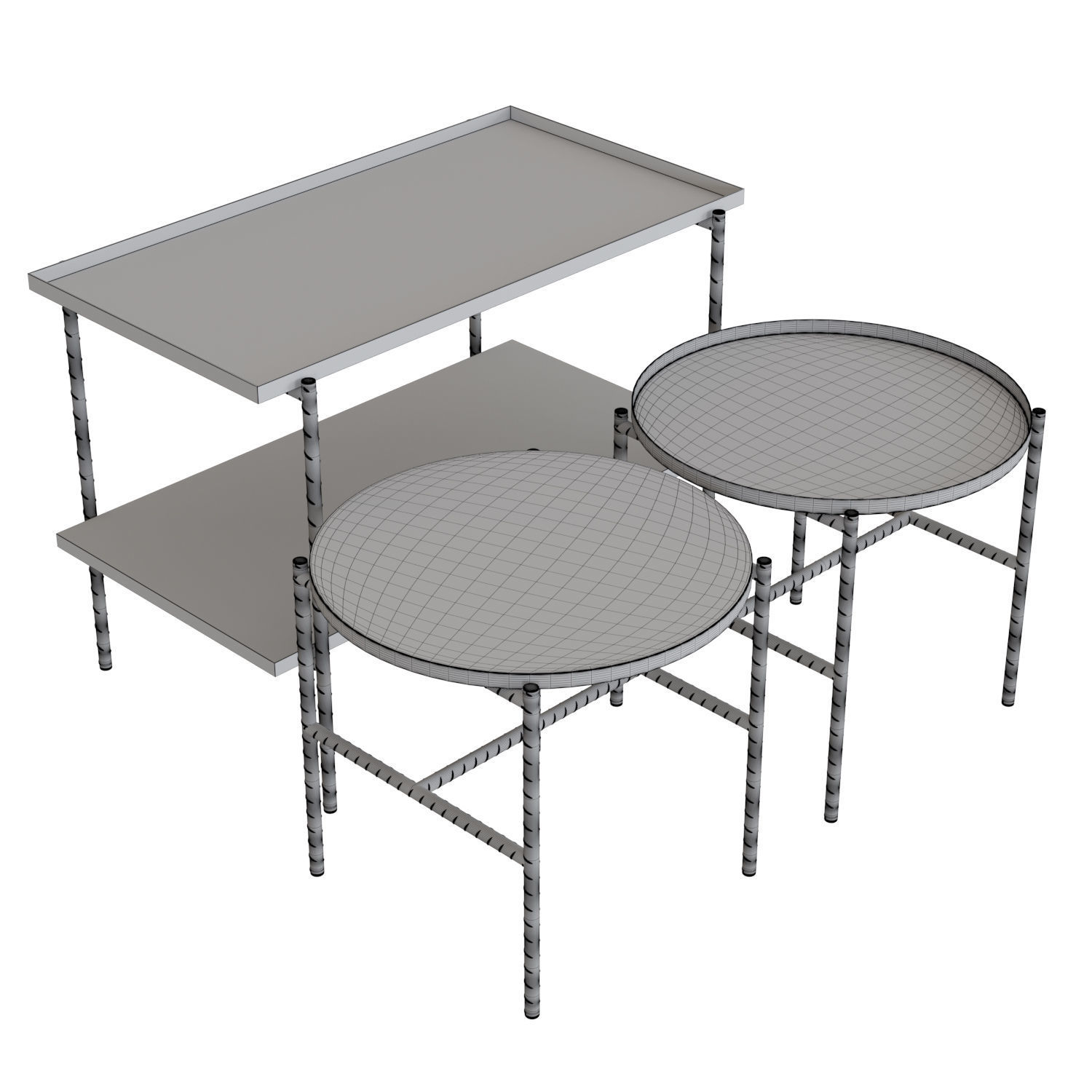 Rebar Side Table 3D model_4
