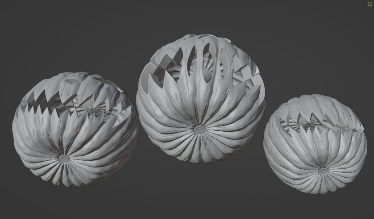 Halloween carved pumpkins 3D model_9