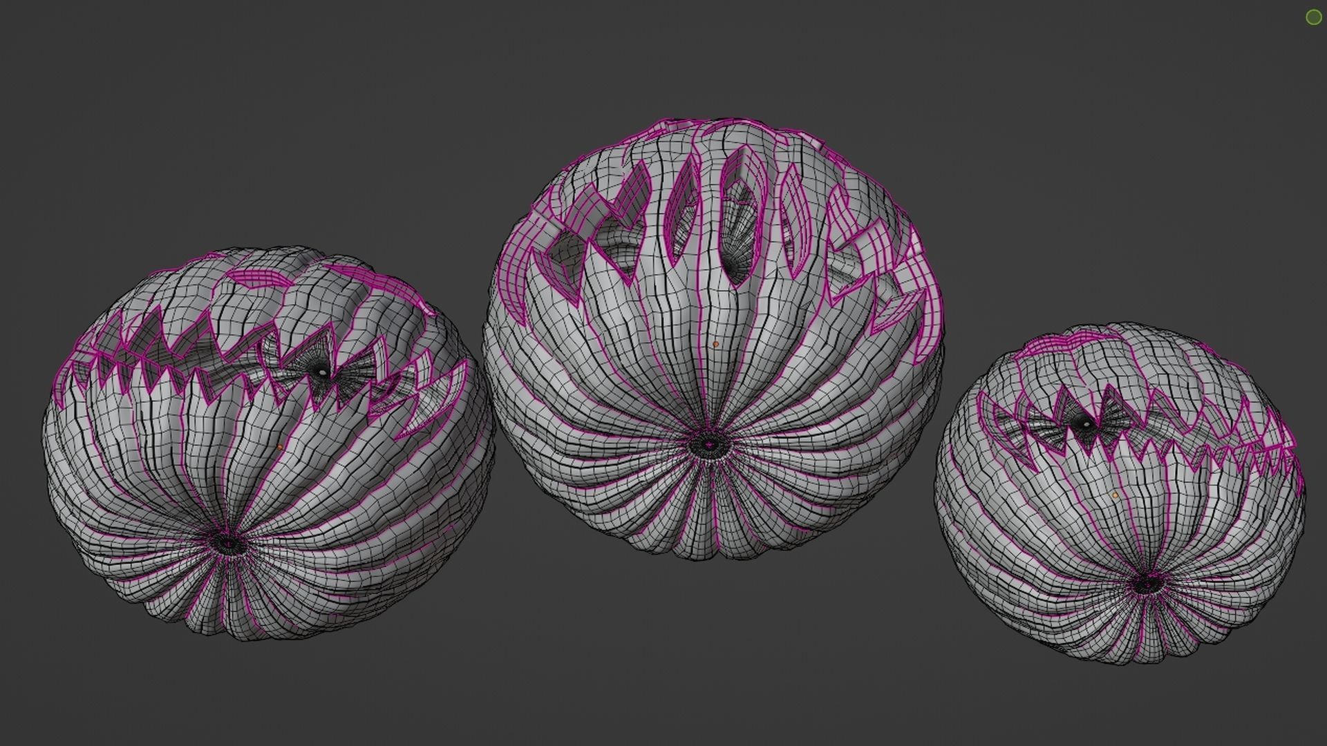 Halloween carved pumpkins 3D model_10