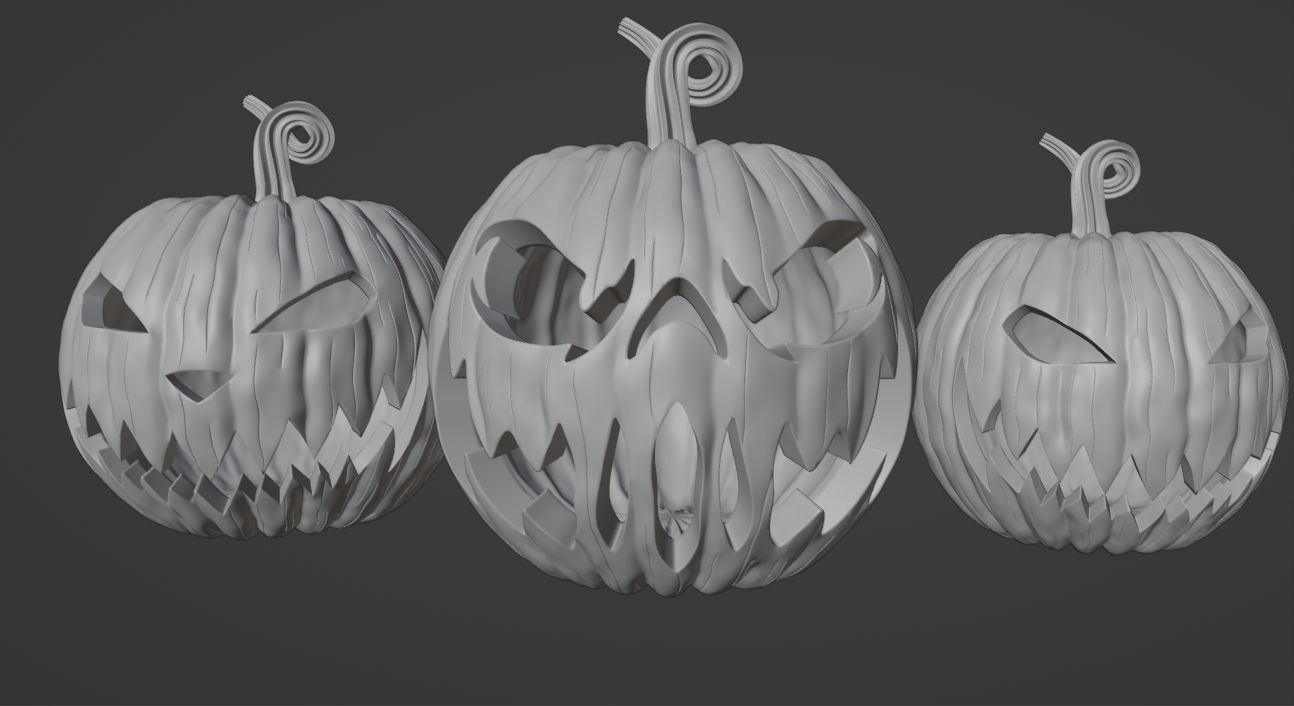 Halloween carved pumpkins 3D model_11