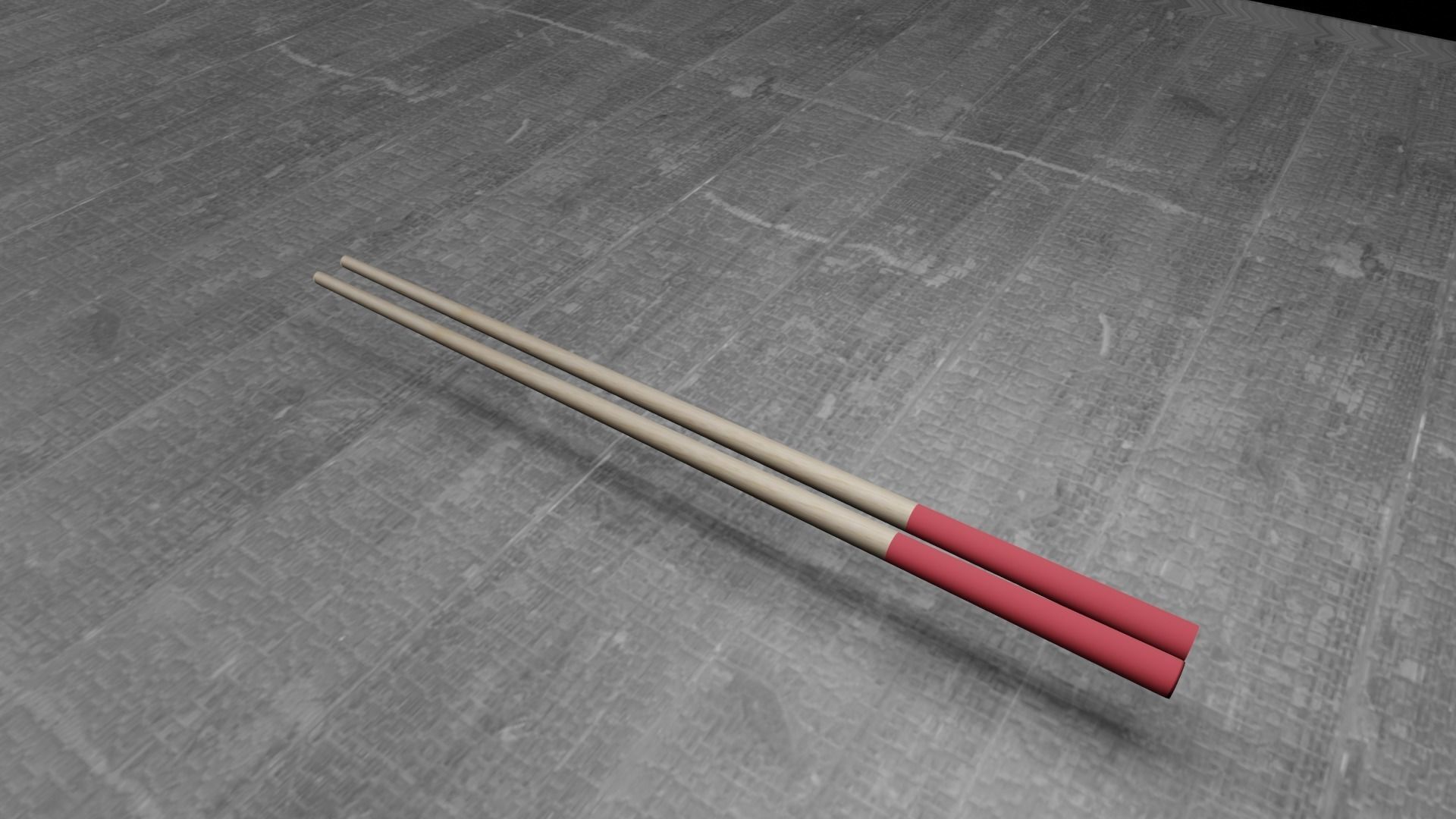 chopsticks set of in box Low-poly 3D model_3