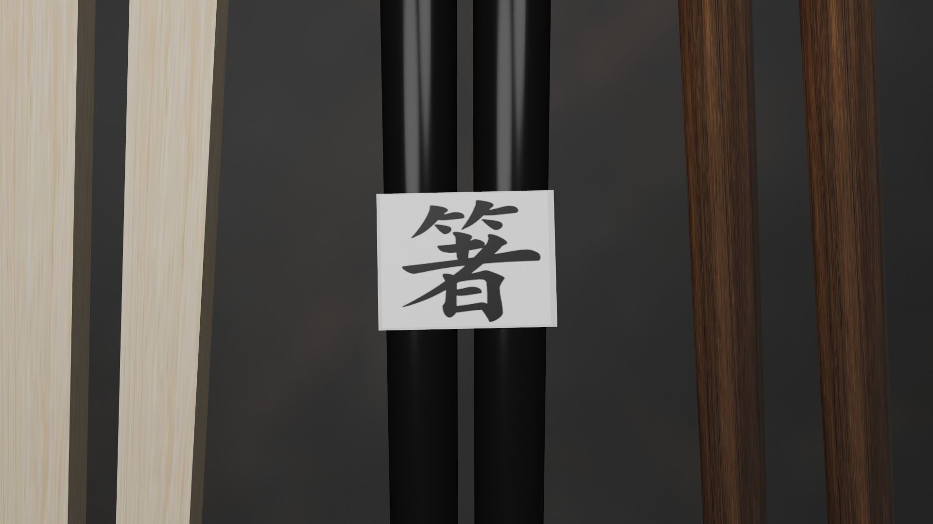 chopsticks set of in box Low-poly 3D model_14