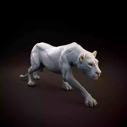 Lioness sneaking intended for 3D printing - pre supported 3D print model