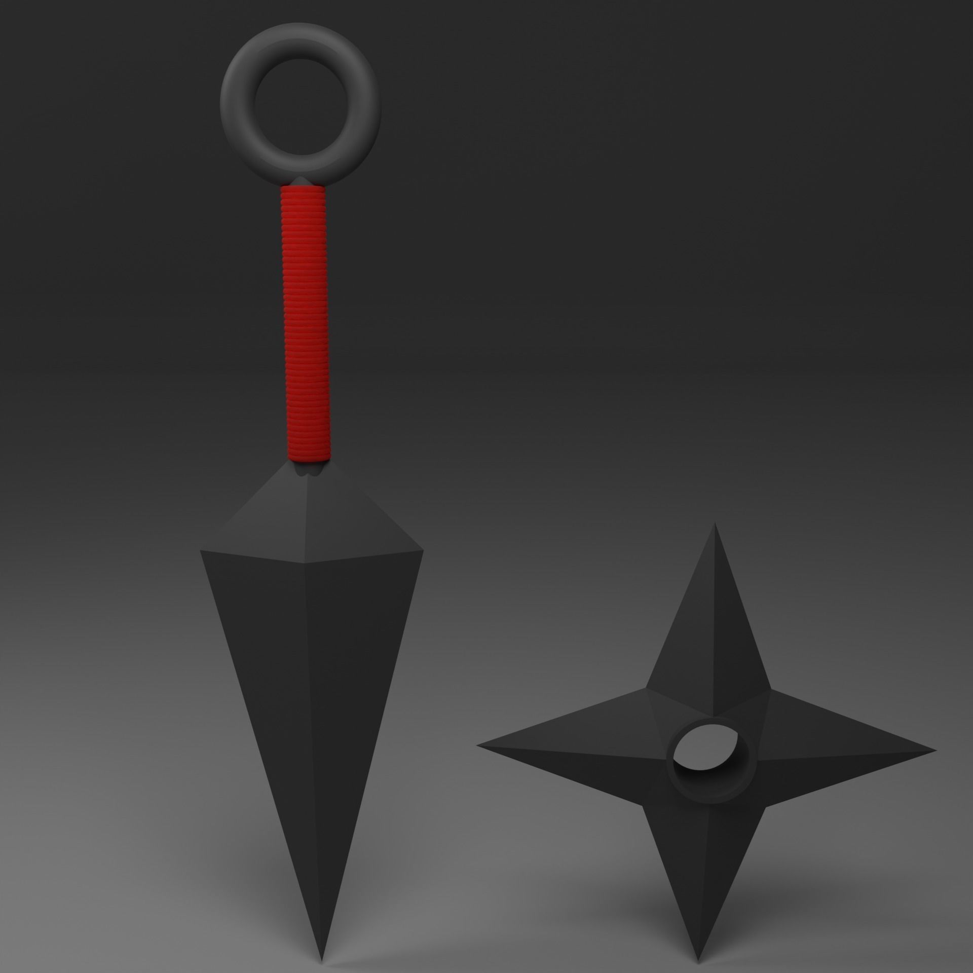 Kunai and Shuriken from the anime Naruto Free 3D model_8