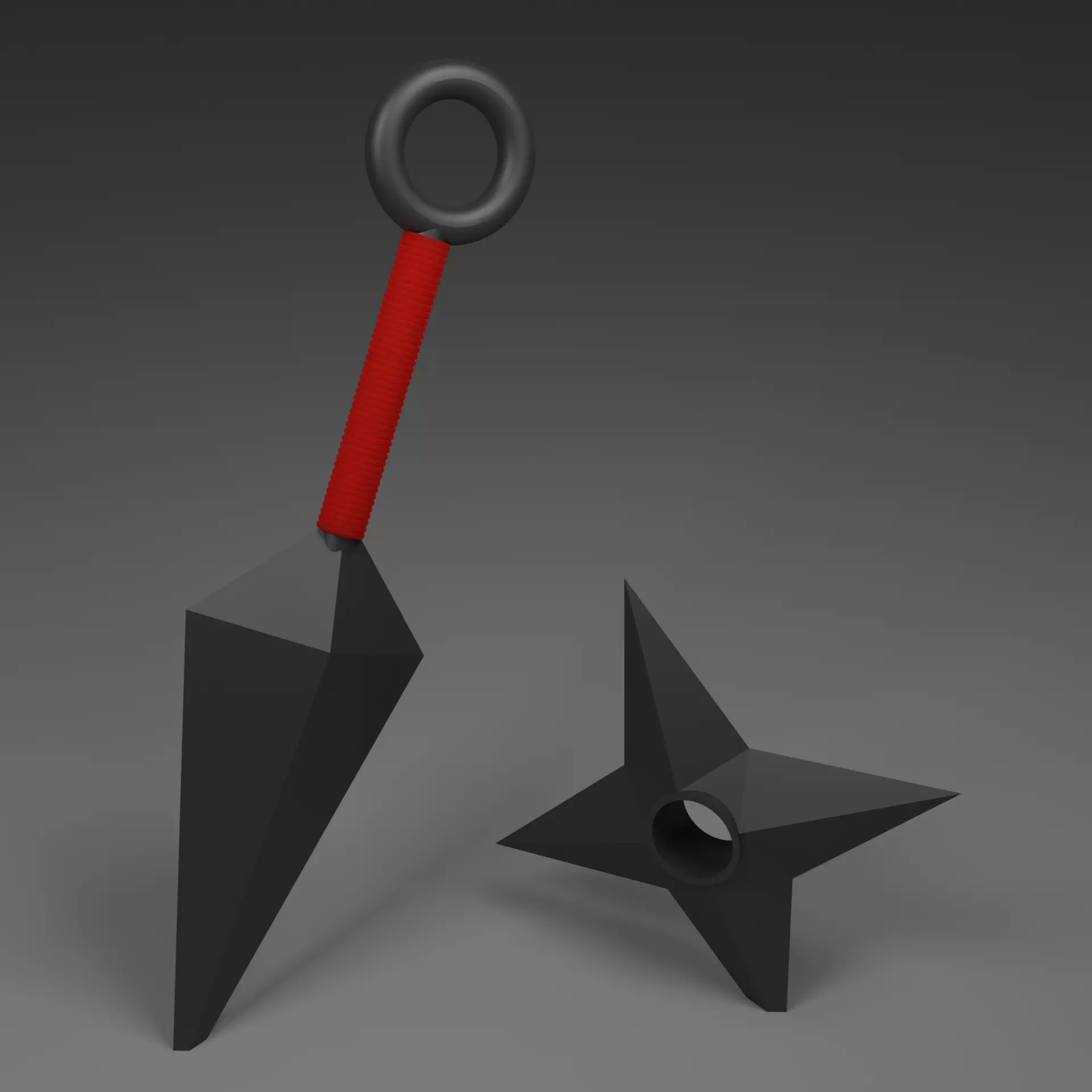 Kunai and Shuriken from the anime Naruto Free 3D model_0
