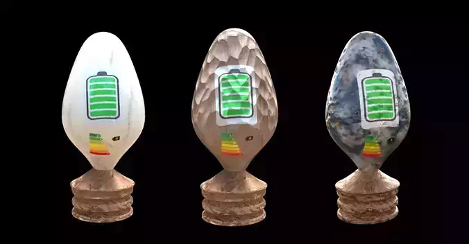 Wood ceramic marble eco light bulb lamp energy efficency symbol