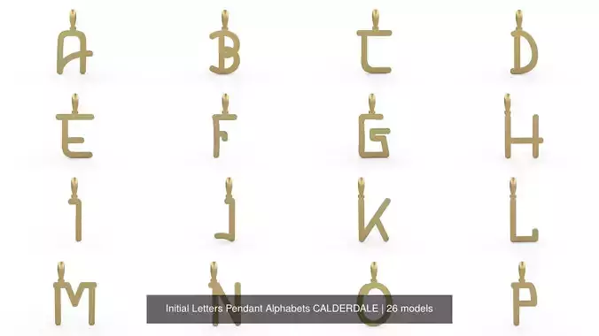 Initial Letters Pendant Alphabets CALDERDALE 3D Model Collection