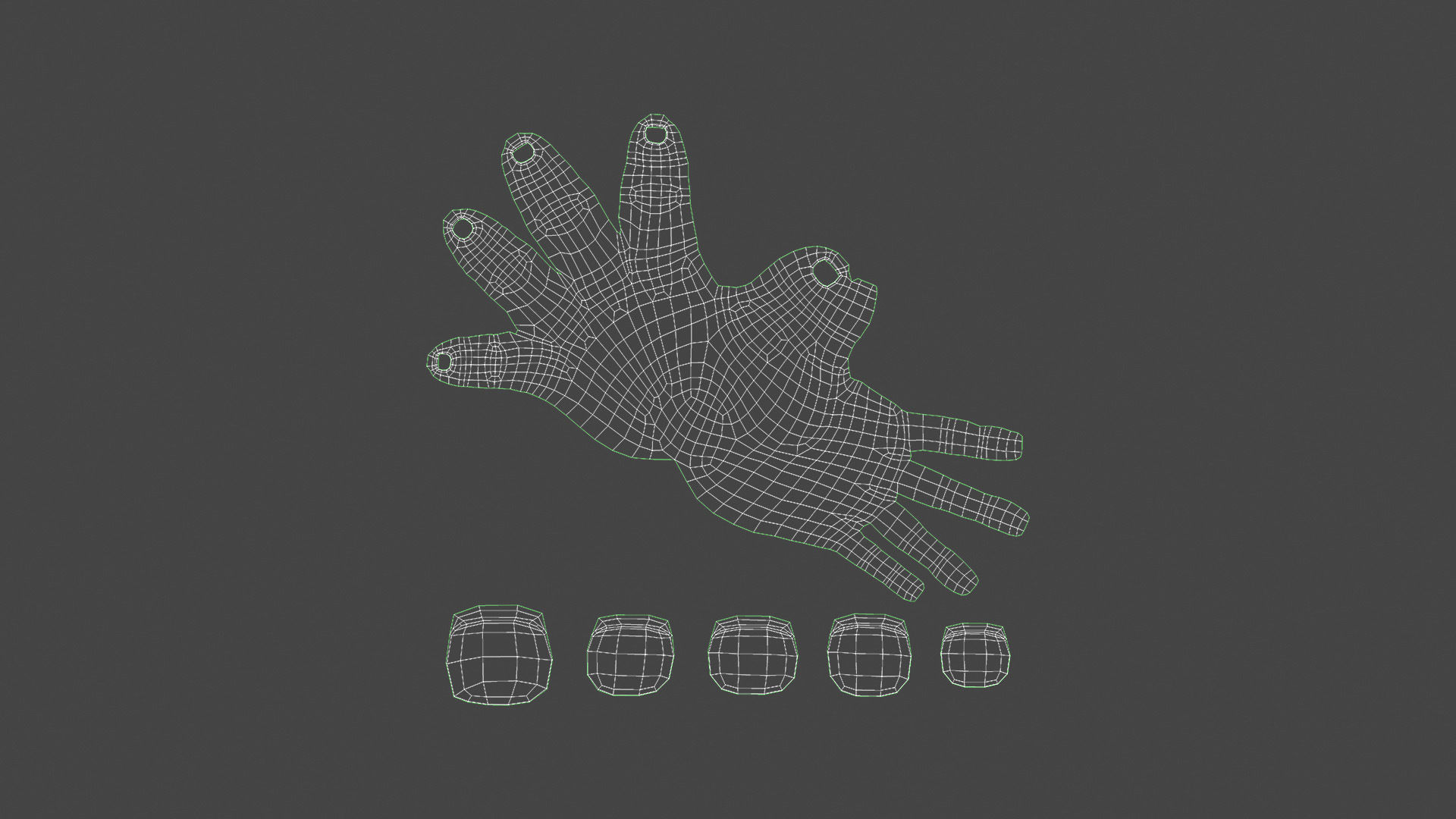 HAND-031 Rigged right hand Low-poly 3D model_9