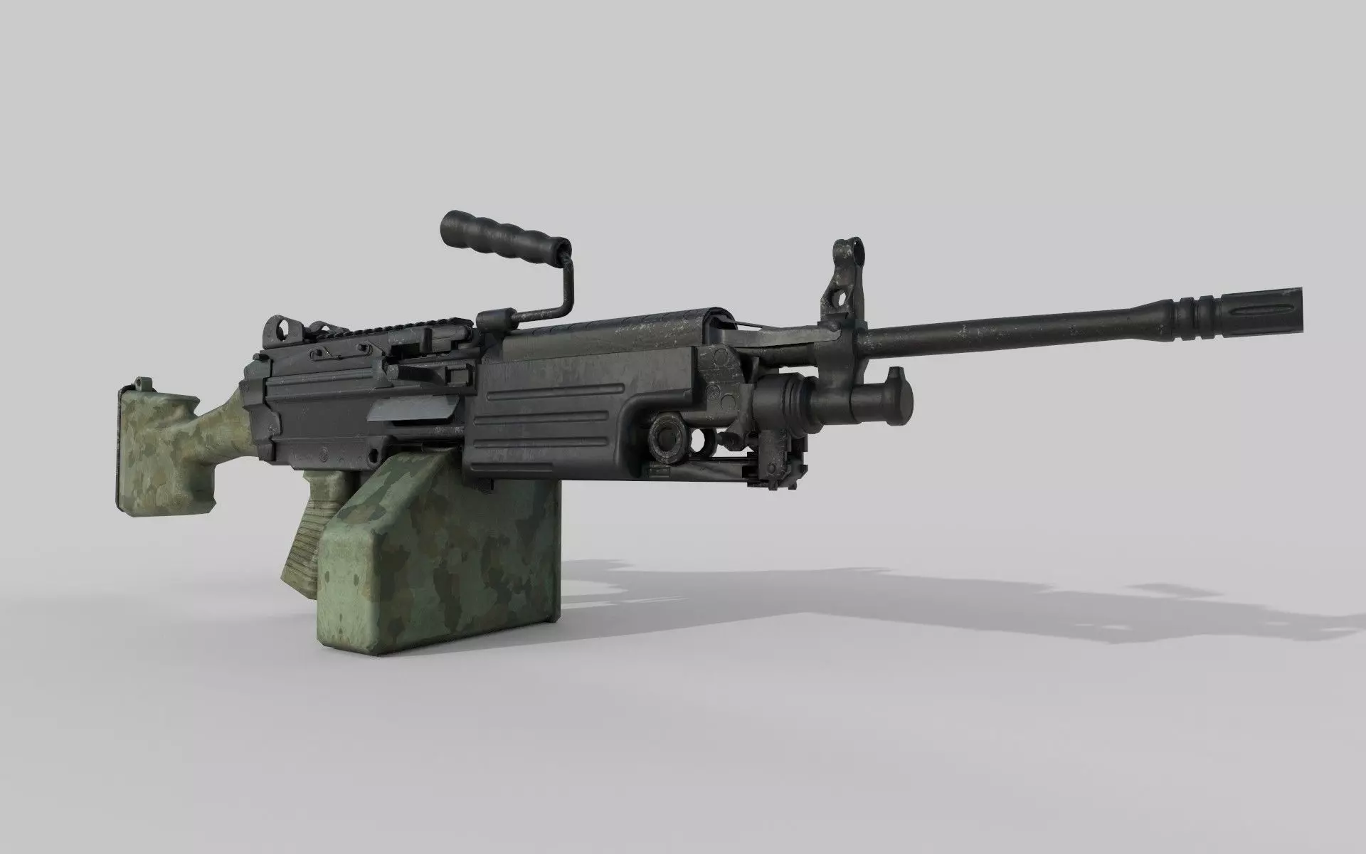 M249 Machine gun low poly  Low-poly 3D model_0