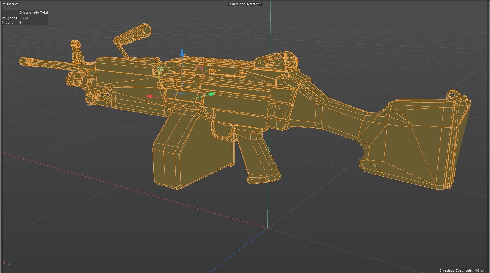M249 Machine gun low poly  Low-poly 3D model_9