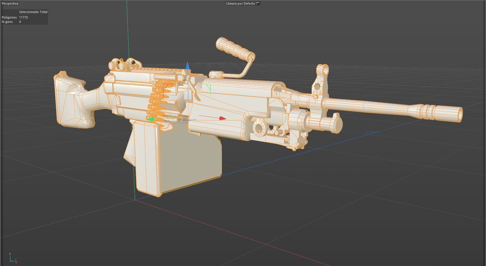 M249 Machine gun low poly  Low-poly 3D model_7