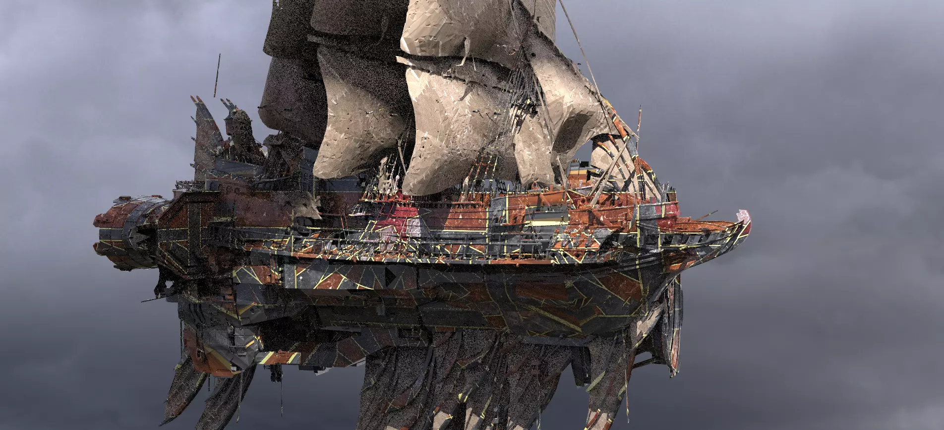 Airship Red Finn 3D model_0