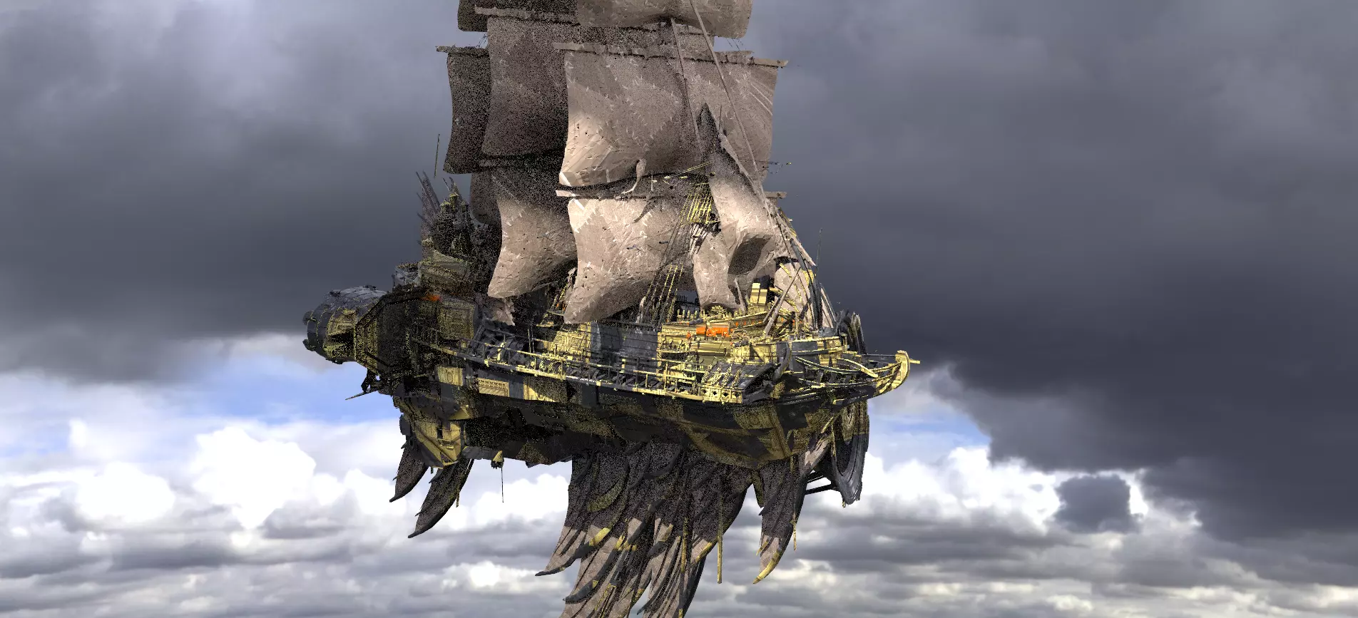 Gold Kings Airship 3D model_0