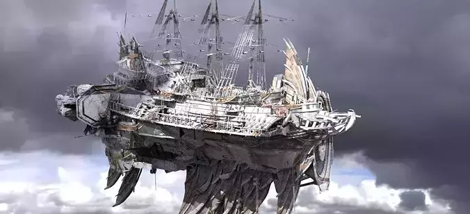 Pale Dragon Airship 3D model