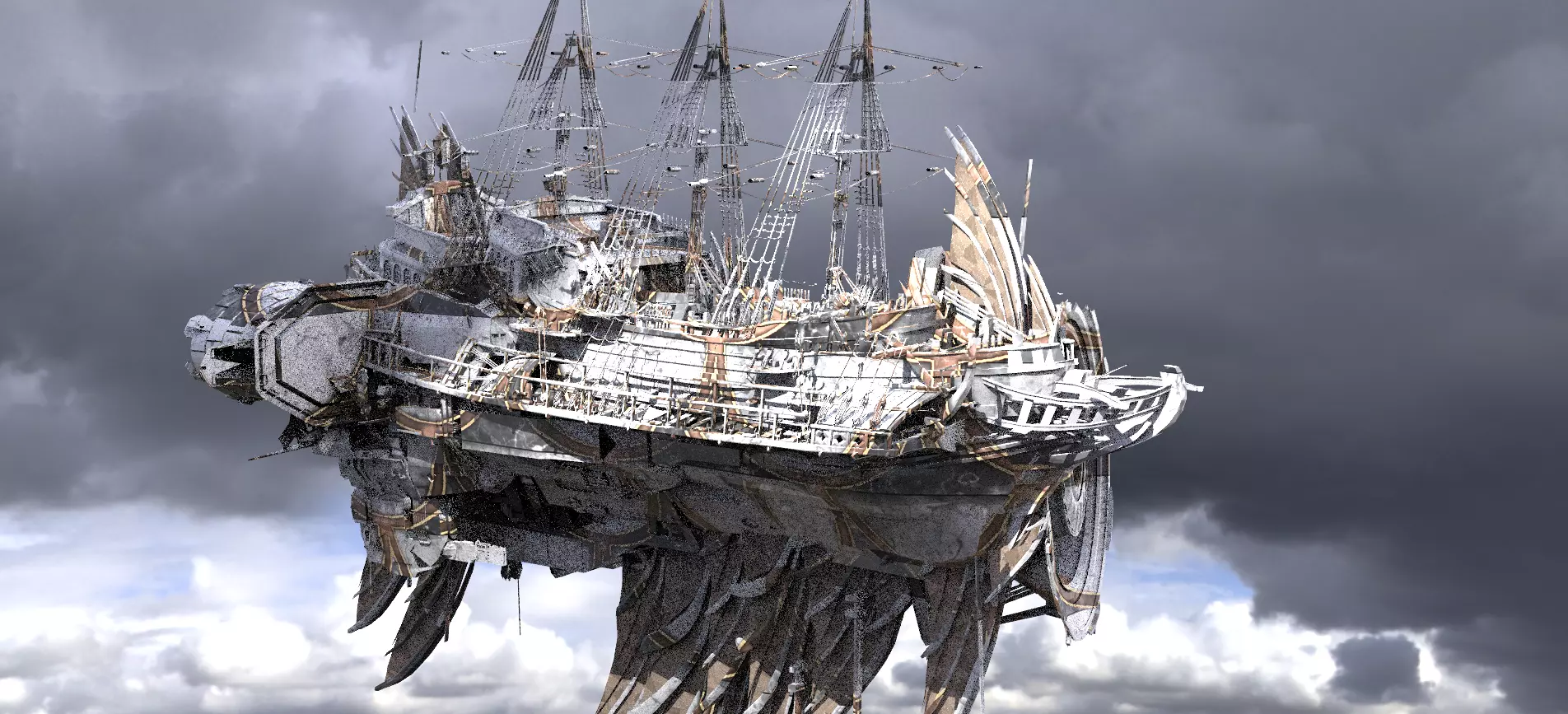 Pale Dragon Airship 3D model_0