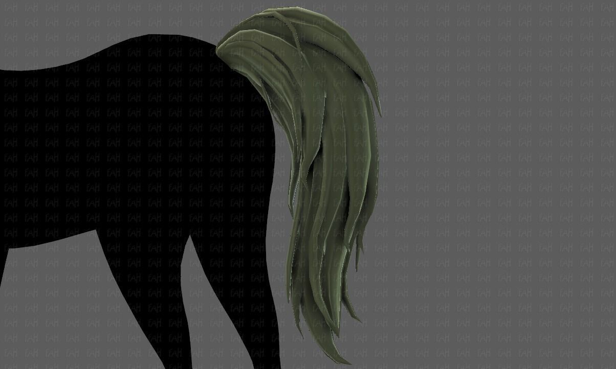 Horse mane and tail V01 Low-poly 3D model_43