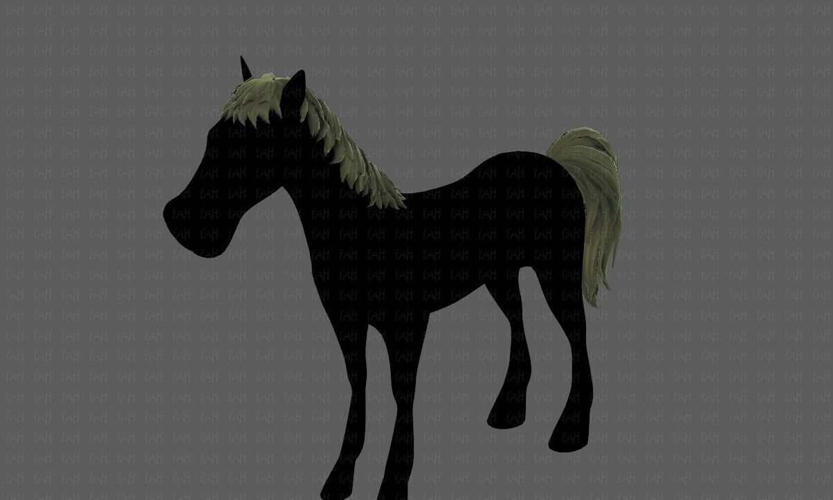 Horse mane and tail V01 Low-poly 3D model_24