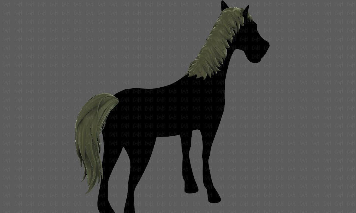 Horse mane and tail V01 Low-poly 3D model_20
