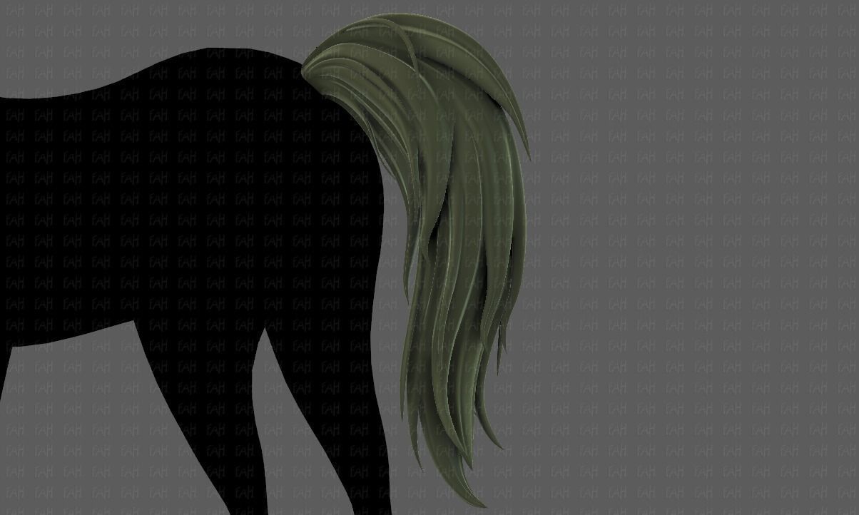 Horse mane and tail V01 Low-poly 3D model_41