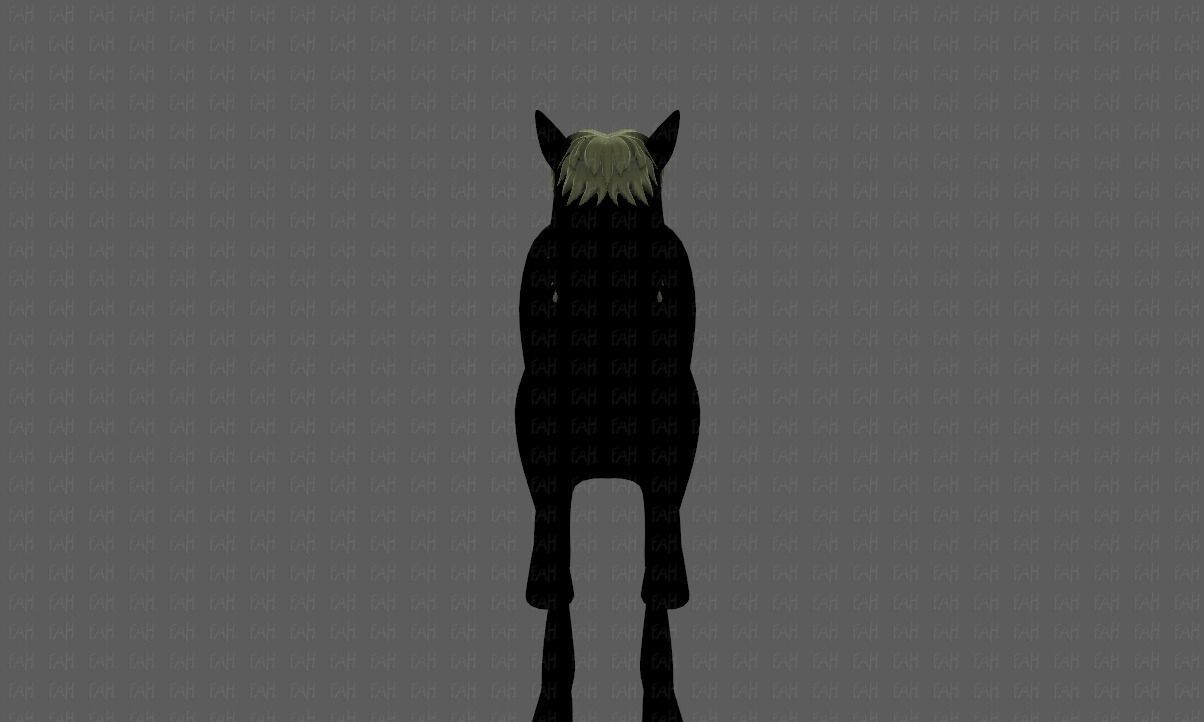 Horse mane and tail V01 Low-poly 3D model_1