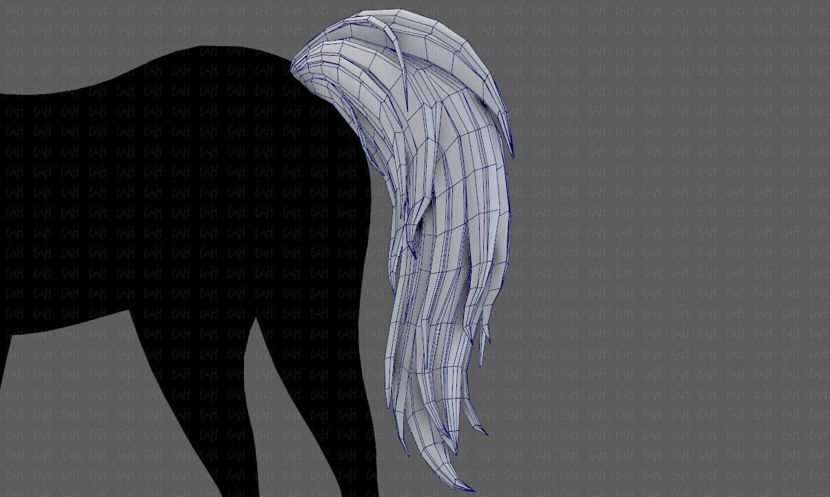 Horse mane and tail V01 Low-poly 3D model_44