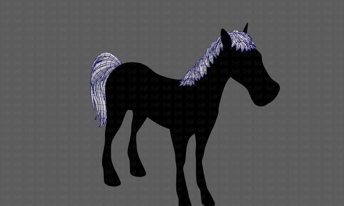 Horse mane and tail V01 Low-poly 3D model_26