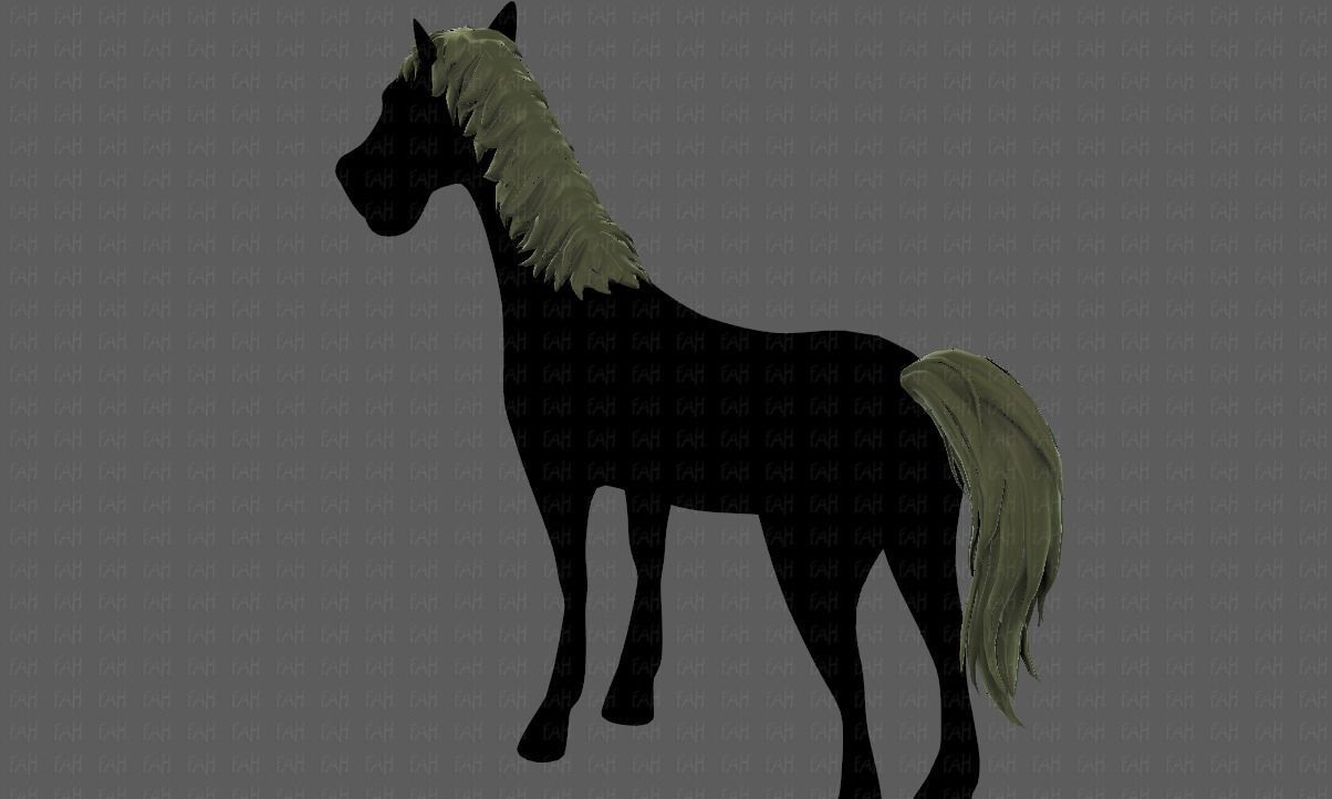 Horse mane and tail V01 Low-poly 3D model_22