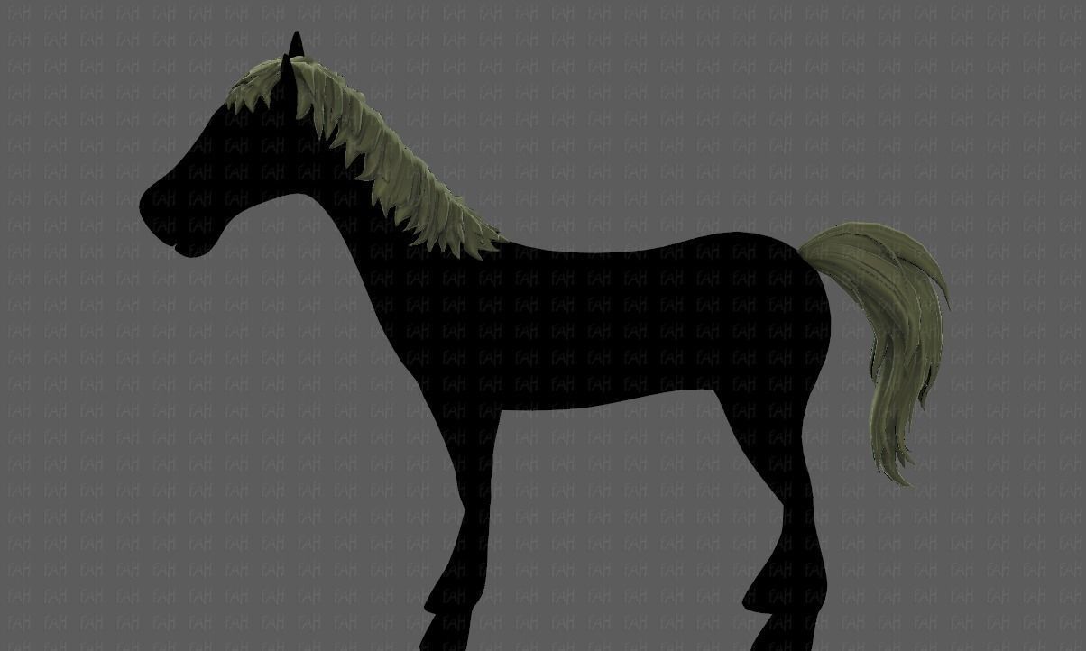 Horse mane and tail V01 Low-poly 3D model_23