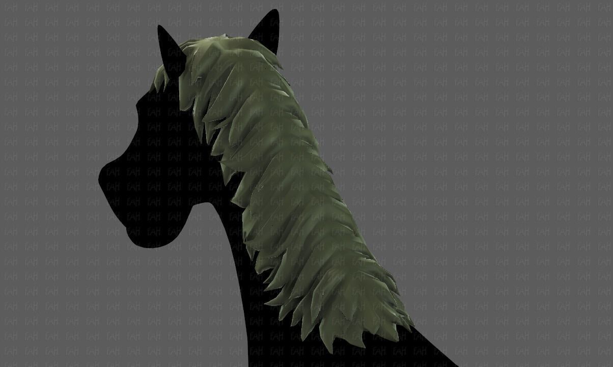 Horse mane and tail V01 Low-poly 3D model_39