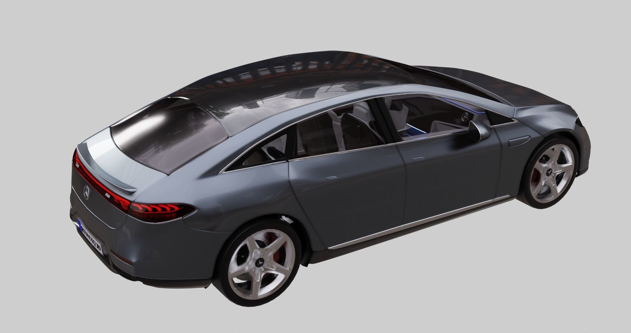 Mercedes Benz EQS 2021  Low-poly 3D model_6