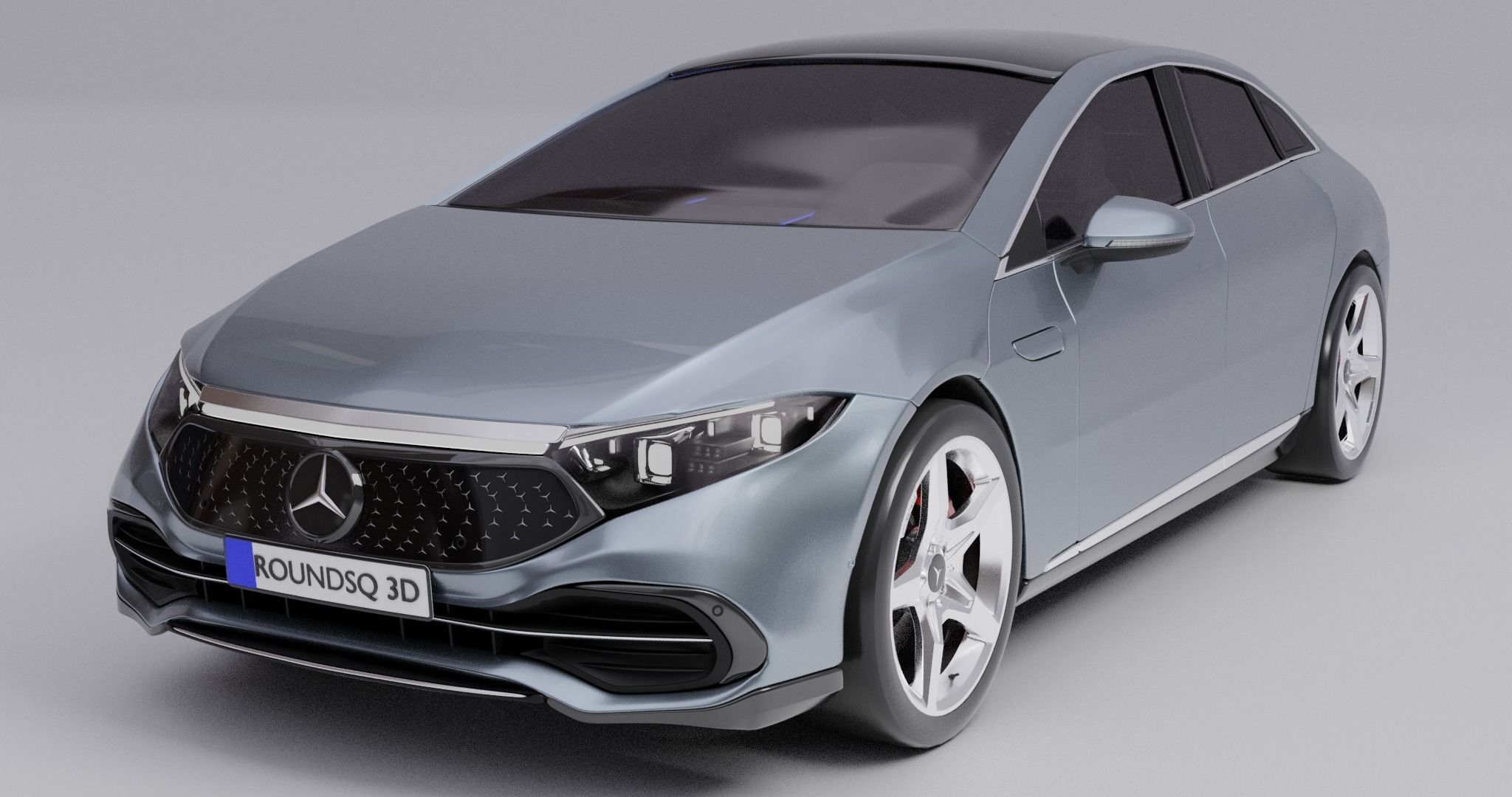 Mercedes Benz EQS 2021  Low-poly 3D model_1