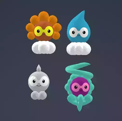 All types Castform from Pokemon Pokemon Go Printable  3D print model