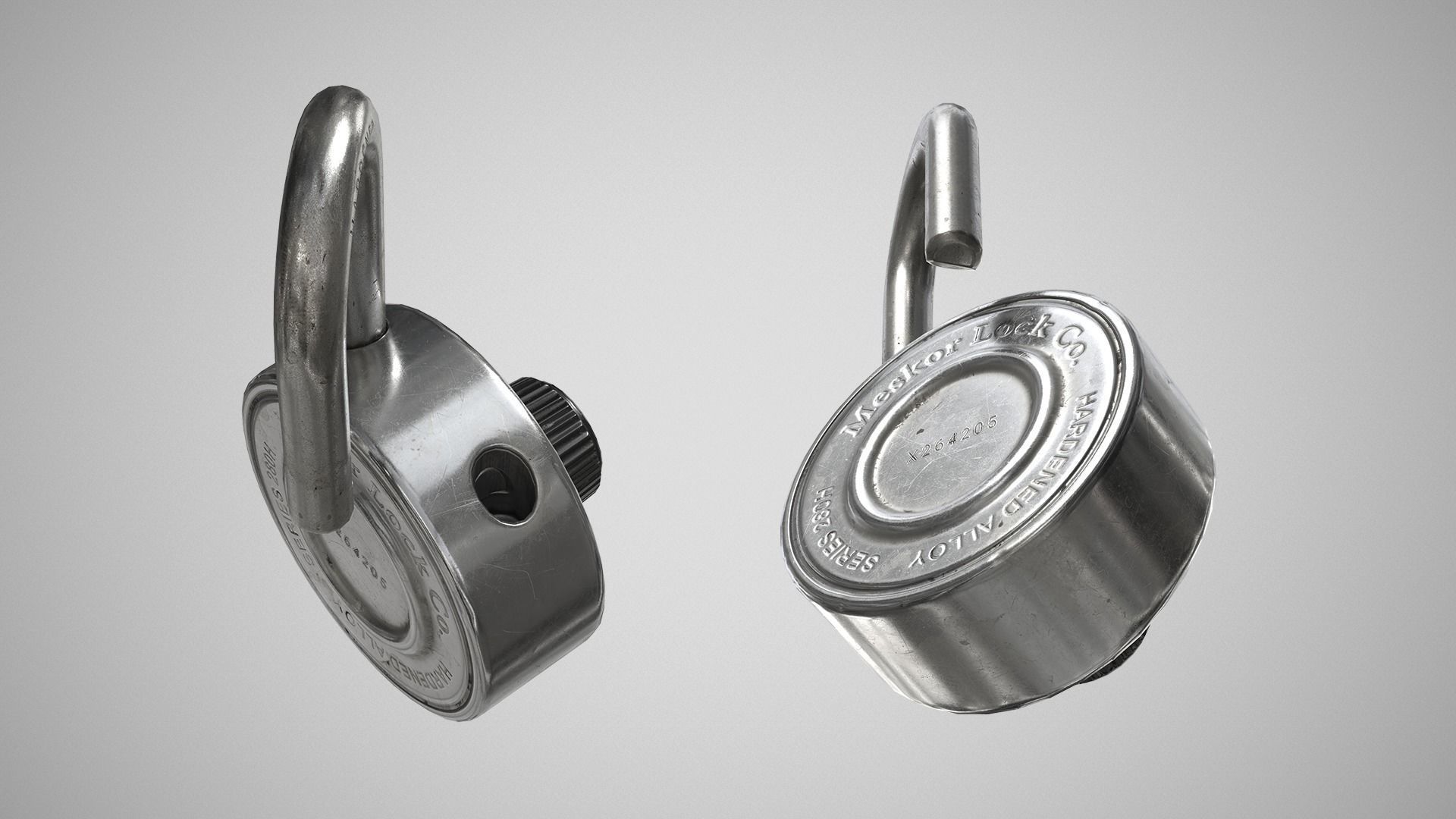 Dial Combination Padlock Low-poly 3D model_2