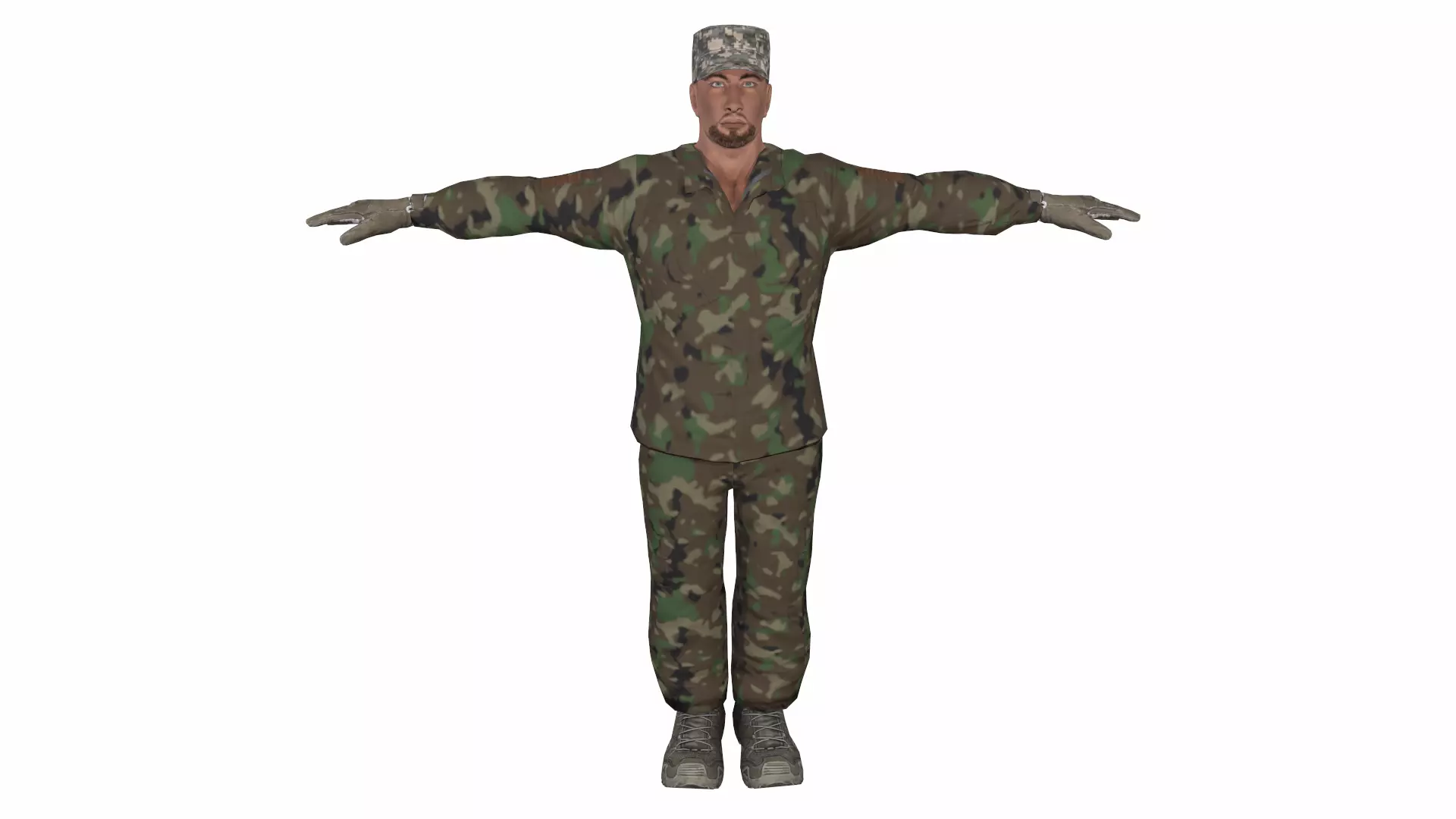 soldier with hand-to-hand combat animation Low poly PBR Low-poly 3D model