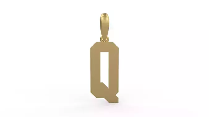 Initial Letters Pendant Theroar Q 3D print model