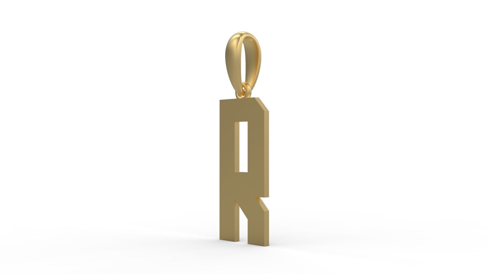 Initial Letters Pendant Theroar R 3D print model_1