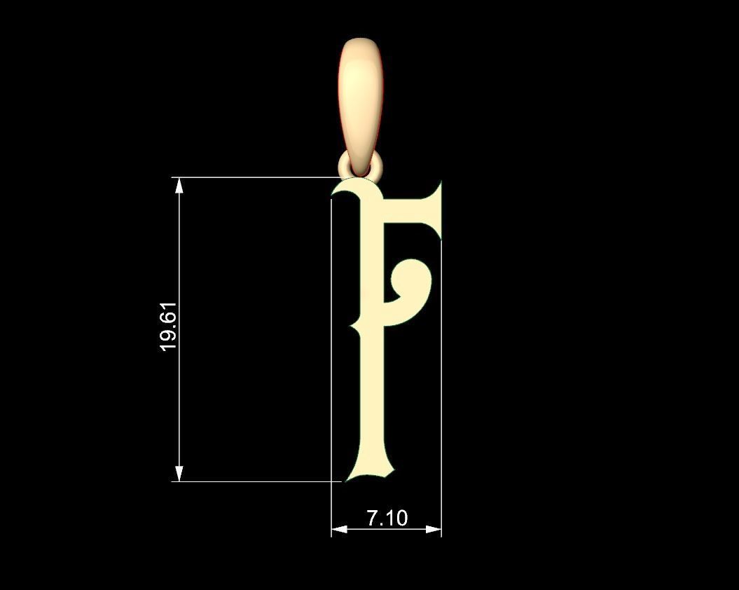 Initial Letters Pendant ChivelMind F 3D print model_4
