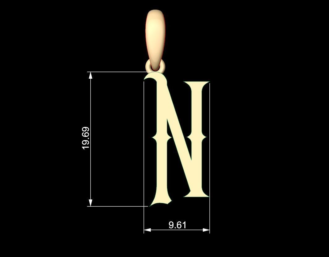 Initial Letters Pendant ChivelMind N 3D print model_4