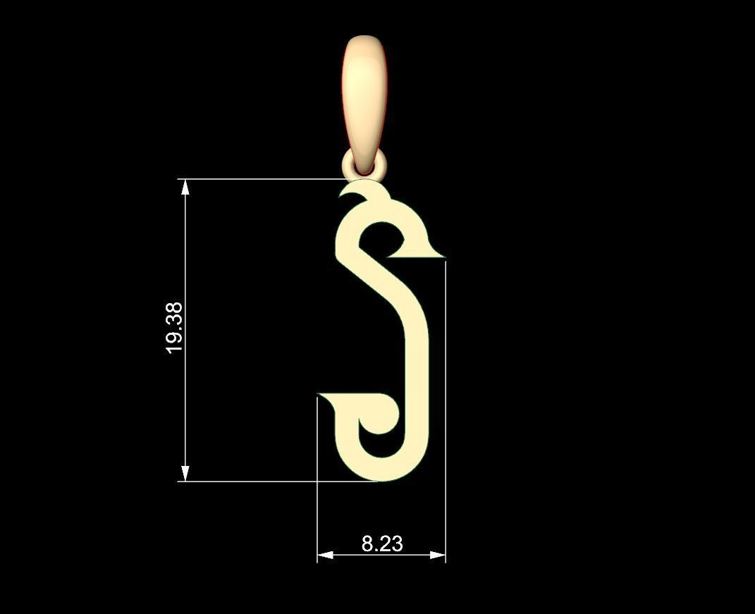 Initial Letters Pendant ChivelMind S 3D print model_5