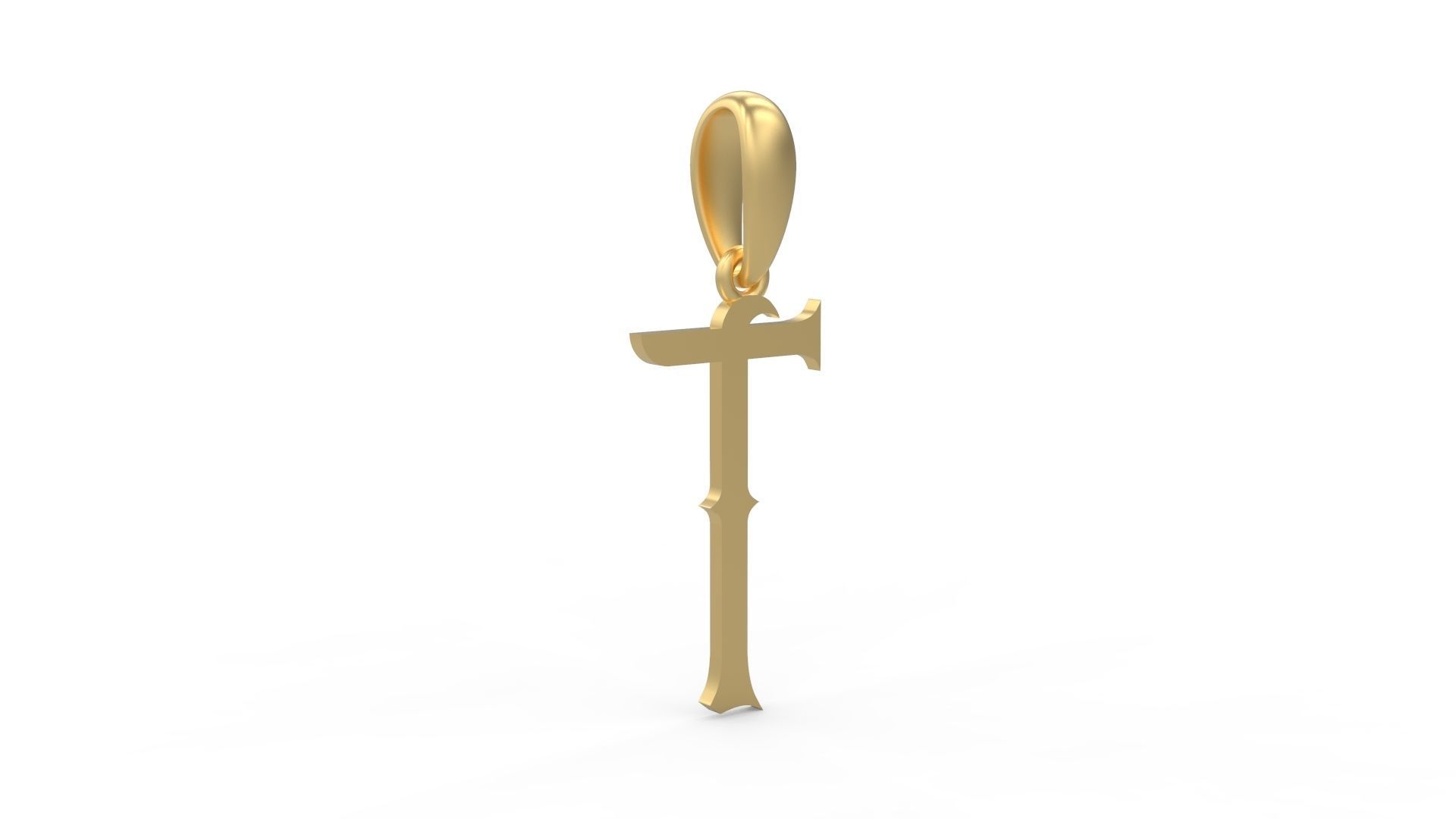 Initial Letters Pendant ChivelMind T 3D print model_3