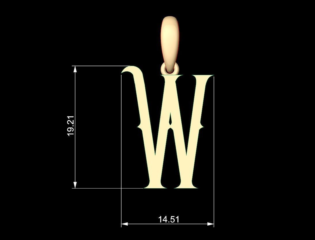 Initial Letters Pendant ChivelMind W 3D print model_4